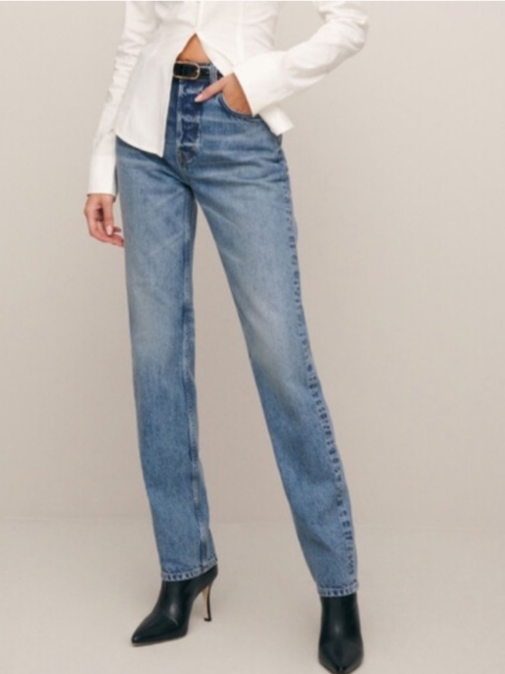 Reformation x Camille Rowe Mid Rise Jeans